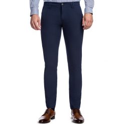 Spodnie STEFANO SMGS030106. Niebieskie spodnie męskie Giacomo Conti, na zimę, s, bez wzorów, z elastanu, klasyczne. Za 199,00 zł.
