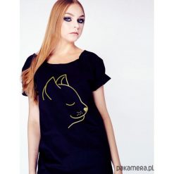 Kot profil Gold Oversize. Szare t-shirty damskie Pakamera, z nadrukiem, bez kołnierzyka, bez rękawów. Za 85,00 zł.