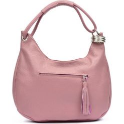 Shopper bag damskie: Skórzana torebka w kolorze różowym – (S)35 x (W)38 x (G)6 cm
