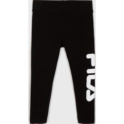 Fila - Legginsy dziecięce 86/92 - 176 cm. Czarne spodnie dziewczęce Fila, l, z nadrukiem, z elastanu. W wyprzedaży za 89,90 zł.
