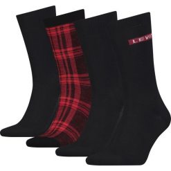 Levi's 4-pack Skarpetki Czarny Czerwony. Czerwone skarpetki męskie Levi's®, w kratkę, z elastanu. Za 102,95 zł.