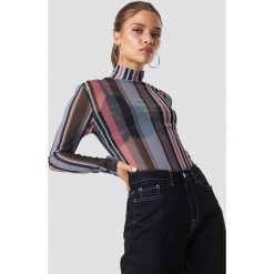 NA-KD Siateczkowy top z golfem - Blue,Multicolor. Niebieskie topy damskie marki NA-KD, bez wzorów, z materiału, z golfem. W wyprzedaży za 50,47 zł.