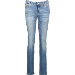 Dżinsy "Jasmin" - Slim fit - w kolorze błękitnym. Niebieskie spodnie z wysokim stanem marki Mustang, z aplikacjami. W wyprzedaży za 195,95 zł.