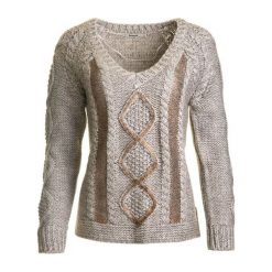 Desigual Sweter Damski Maravillas L Beżowy. Brązowe swetry damskie marki Desigual, l, bez wzorów, bez rękawów, bez kaptura. W wyprzedaży za 226,00 zł.