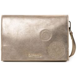 Desigual Torebka Złota Crossbody Bols Brilli Imperia. Żółte torebki klasyczne damskie marki Desigual, z aplikacjami, z aplikacjami. Za 249,00 zł.