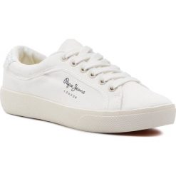 Sneakersy PEPE JEANS - Rene Surf PLS30826 White 800. Białe półbuty damskie Pepe Jeans, z jeansu. W wyprzedaży za 189,00 zł.