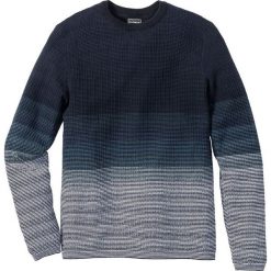 Sweter Slim Fit bonprix niebieski. Niebieskie swetry męskie bonprix, s, bez wzorów, bez kołnierzyka, bez kaptura. Za 99,99 zł.