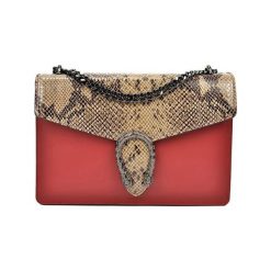 Torebki klasyczne damskie: Skórzana torebka w kolorze czerwonym – (S)28 x (W)20 x (G)8 cm