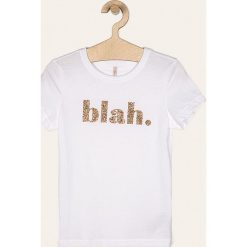 Kids Only - T-shirt dziecięcy 122-164 cm. Pomarańczowe bluzki dziewczęce Kids Only, z aplikacjami, z bawełny, z okrągłym kołnierzem, z krótkim rękawem, krótkie, bez kaptura. Za 59,90 zł.