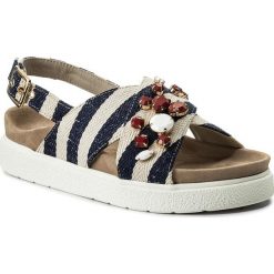 Sandały INUIKII - Sandal Striper 3090 Blue. Brązowe klapki damskie marki Inuikii, bez wzorów, ze skóry, bez obcasa. W wyprzedaży za 499,00 zł.
