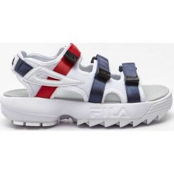 Disruptor Sandal Wmn 01M White FILA Navy FILA Red. Czerwone sandały damskie Fila, bez wzorów, z gumy, bez obcasa, na rzepy. W wyprzedaży za 243,56 zł.