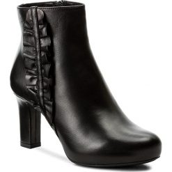 Botki UNISA - Nalivo Na Black Napasilk B. Czarne buty zimowe damskie marki Unisa, ze skóry, na obcasie. W wyprzedaży za 369,00 zł.