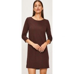 Answear - Sukienka. Brązowe sukienki damskie ANSWEAR, na co dzień, xl, bez wzorów, z bawełny, casualowe, z okrągłym kołnierzem, bez rękawów, mini, proste. W wyprzedaży za 59,90 zł.