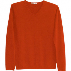 Sweter kaszmiorwy w kolorze jasnobrązowym. Brązowe swetry klasyczne męskie Ateliers de la Maille, m, z kaszmiru, z okrągłym kołnierzem. W wyprzedaży za 500,95 zł.