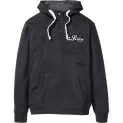 Bluza z kapturem bonprix ciemnoszary. Szare bluzy męskie bonprix, s, z aplikacjami, z kapturem, bez rękawów, z kapturem. Za 109,99 zł.