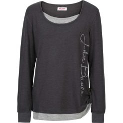Bluzy rozpinane damskie: Bluza 2 w 1, długi rękaw bonprix szary melanż