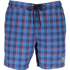 Szorty kąpielowe w kolorze granatowo-czerwonym. Czerwone kąpielówki męskie marki Speedo, w kratkę, klasyczne. W wyprzedaży za 117,95 zł.