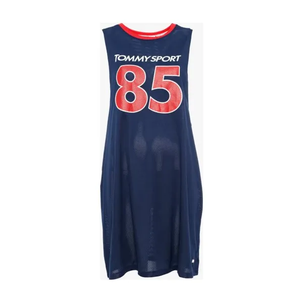 Tommy Sport Sukienka Sleeveless 311 , granatowy, rozmiar XS. Niebieskie sukienki damskie TOMMY HILFIGER, na lato, xs, z nadrukiem, z poliesteru, sportowe, bez kołnierzyka, bez rękawów, sportowe. W wyprzedaży za 129,99 zł.