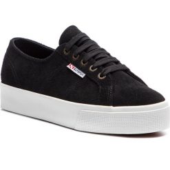 Tenisówki SUPERGA - 2730 Cotu S00C660 Black 999. Czarne półbuty damskie Superga, bez wzorów, ze skóry, bez zapięcia. W wyprzedaży za 279,00 zł.