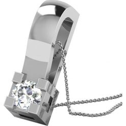 Naszyjniki damskie: Srebrny naszyjnik z diamentem – dł. 43 cm