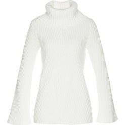 Sweter z golfem bonprix biel wełny. Białe golfy damskie marki bonprix, z wełny. Za 59,99 zł.