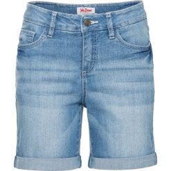 Wygodne bermudy dżinsowe ze stretchem bonprix średni niebieski. Niebieskie jeansy damskie bonprix, bez wzorów, z jeansu. Za 59,99 zł.