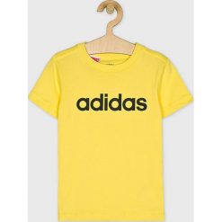Adidas Performance - T-shirt dziecięcy 110-176 cm. Żółte t-shirty chłopięce marki adidas Performance, z nadrukiem, z bawełny, bez rękawów. Za 59,90 zł.