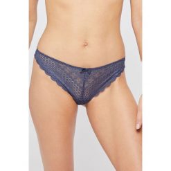 Etam - Brazyliany Cherie Cherie. Szare majtki damskie Etam, w koronkowe wzory, z elastanu. Za 49,90 zł.