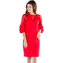 Sukienka w kolorze czerwonym. Czerwone sukienki damskie Far Far Fashion, Ryłko by Agnes&Paul, bez wzorów, z okrągłym kołnierzem, bez rękawów. W wyprzedaży za 109,95 zł.