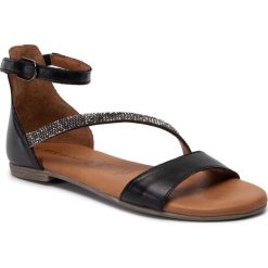 Sandały TAMARIS - 1-28061-32 Black 001. Czarne klapki damskie Tamaris, bez wzorów, ze skóry, bez obcasa, na obcasie. Za 209,00 zł.