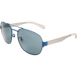 Męskie okulary przeciwsłoneczne w kolorze niebiesko-beżowym. Brązowe okulary przeciwsłoneczne męskie marki Hugo Boss Sunglasses, z tworzywa sztucznego, wakacyjne. W wyprzedaży za 279,95 zł.