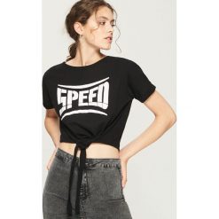 T-shirt z wiązaniem - Czarny. Czarne t-shirty damskie Sinsay, l. Za 24,99 zł.