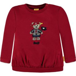 Bluza w kolorze czerwonym. Czerwone bluzy dziewczęce rozpinane marki Steiff, z aplikacjami. W wyprzedaży za 65,95 zł.