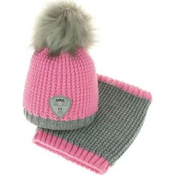 Czapka dziecięca z kominkiem CZ+k 047B różowo-szara r. 46-48. Czerwone czapeczki niemowlęce Proman. Za 62,96 zł.