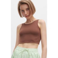 Krótki top - Zielony. Zielone topy damskie Reserved, xs, bez wzorów, bez kołnierzyka. W wyprzedaży za 39,99 zł.