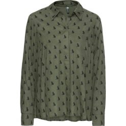 Bluzka "boxy" bonprix oliwkowo-czarny z nadrukiem. Zielone bez kategorii marki bonprix, z nadrukiem. Za 49,99 zł.