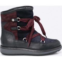 Tommy Hilfiger - Śniegowce. Czarne śniegowce damskie marki TOMMY HILFIGER, ze skóry. W wyprzedaży za 399,90 zł.