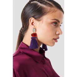 Kolczyki damskie: Trendyol Kolczyki z chwostami i kamieniami – Purple