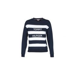 Bluzy Tommy Hilfiger KENDRA C-NK SWEAT. Niebieskie bluzy damskie TOMMY HILFIGER, s, bez wzorów, bez rękawów, bez kaptura. Za 300,30 zł.