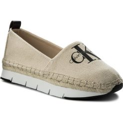 Espadryle CALVIN KLEIN JEANS - Genna R8949 Natural/White. Brązowe półbuty damskie Calvin Klein Jeans, na co dzień, bez wzorów, z jeansu, bez obcasa, bez zapięcia. W wyprzedaży za 299,00 zł.