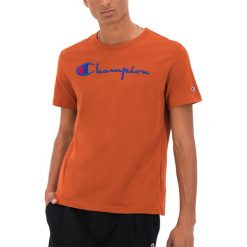 CHAMPION SCRIPT LOGO TEE > 210972-MS053. Koszulki męskie Champion, xxl, z haftami, z bawełny, klasyczne, z klasycznym kołnierzykiem, z krótkim rękawem, krótkie. Za 169,99 zł.