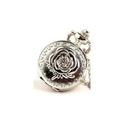 RÓŻYCZKA (SILVER) zegarek wisiorek na łańcuszku. Szare zegarki damskie marki Drobiny czasu, ze stali. Za 97,00 zł.