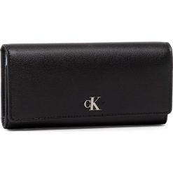 Duży Portfel Damski CALVIN KLEIN JEANS - Mono Hardware Longfold K60K606610 BDS. Czarne portfele damskie Calvin Klein Jeans, bez wzorów, z jeansu. W wyprzedaży za 239,00 zł.