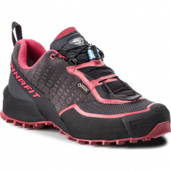 Buty DYNAFIT - Speed Mtn Gtx W GORE-TEX 64037 Asphalt/Crimson 0952. Czarne buty sportowe damskie Dynafit, bez wzorów, ze skóry, sportowe, do biegania, gore-tex. W wyprzedaży za 609,00 zł.