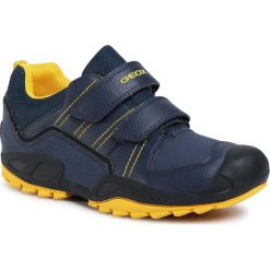 Sneakersy GEOX - J N.Savage B. A J041VA 0FEFU C4054 D Navy/Yellow. Niebieskie trampki chłopięce Geox, bez wzorów, ze skóry ekologicznej, na rzepy. Za 259,00 zł.