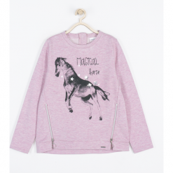 Bluza. Czerwone bluzy dziewczęce rozpinane MAGICAL, z aplikacjami, z długim rękawem, długie. Za 85,90 zł.