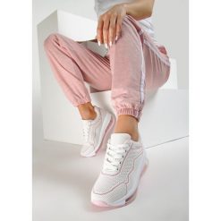 Różowe Sneakersy Clymenti. Różowe koturny damskie Renee, z okrągłym noskiem, bez obcasa, na koturnie, na sznurówki. Za 129,99 zł.