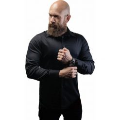 Czarna Koszula Męska z Długim Rękawem -ATLETO- Umięśniony, Muskularny Sportowiec, Wizytowa KSDWATLETOPR9czar. Czarne koszule męskie Atleto, s, bez wzorów, z elastanu, eleganckie, bez kołnierzyka, z długim rękawem. Za 269,00 zł.