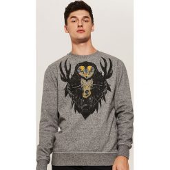 Bluza z nadrukiem - Szary. Szare bluzy męskie z nadrukiem marki House, s. Za 89,99 zł.