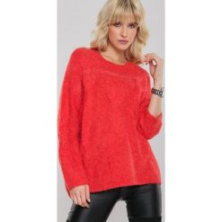 Czerwony Sweter Rosedale. Czerwone swetry damskie Renee, uniwersalny, bez wzorów, z dzianiny, casualowe, bez rękawów, bez kaptura. Za 149,99 zł.